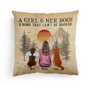 A Girl And Her Dogs Cats Unbreakable Bond - Personalized Pillow (Insert Included)