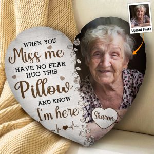Custom Photo Hug This & Know I'm Here  - Personalized Photo Custom Shaped Memory Pillow